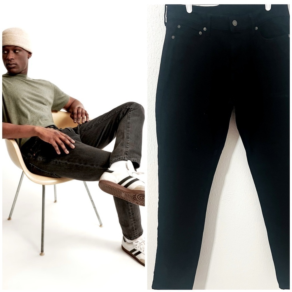 NWT Abercrombie & Fitch Mens W33 X L32 Athletic Skinny Stretch Black Jeans